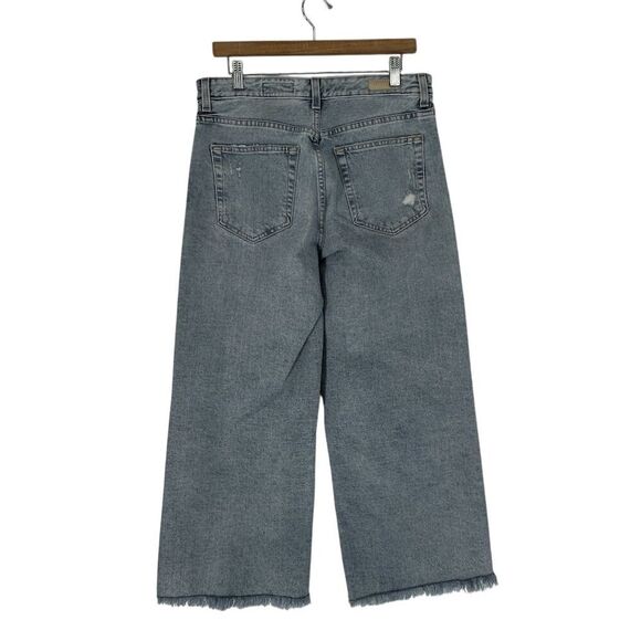 AG Saige Wide Leg Crop High Rise Frayed Hem Light Wash Jean, size - Picture 8 of 14